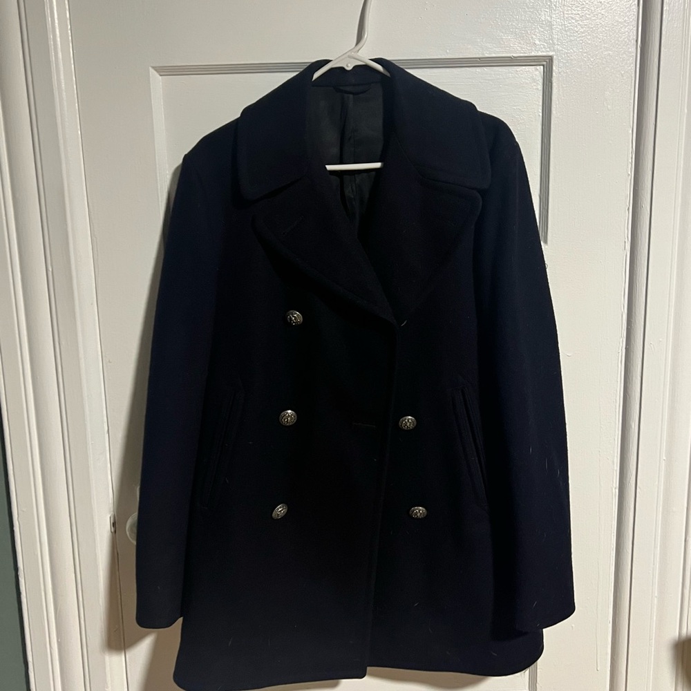 Authentic vintage US Navy pea coat. With Aviation Specialist arm patch.